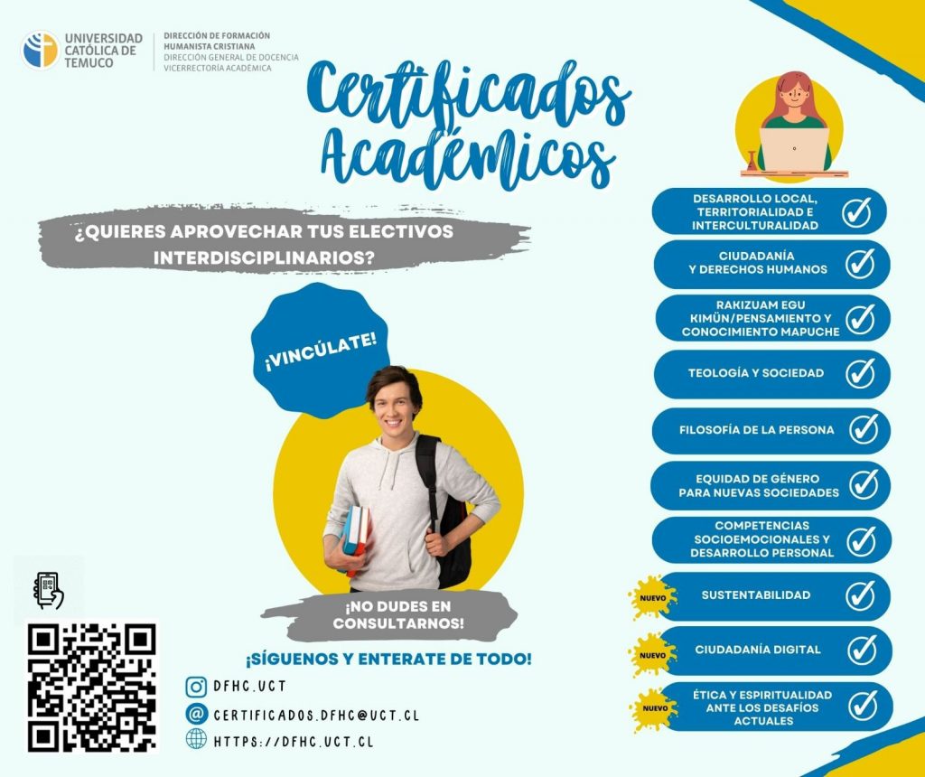 La UC Temuco lanza tres nuevos certificados académicos.